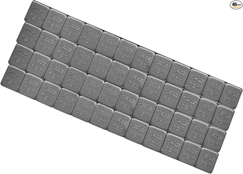 48 PCS 1/4 Oz Low Profile Adhesive Wheel Weights, Easy-Peel Stick Color: 48pcs