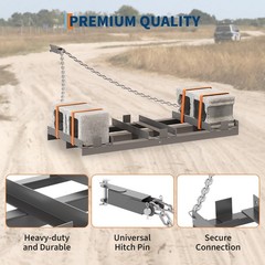 48″/72″/96″ Heavy Duty Drag Harrow Driveway Grader w/6FT Chain for ATV UTV Tract