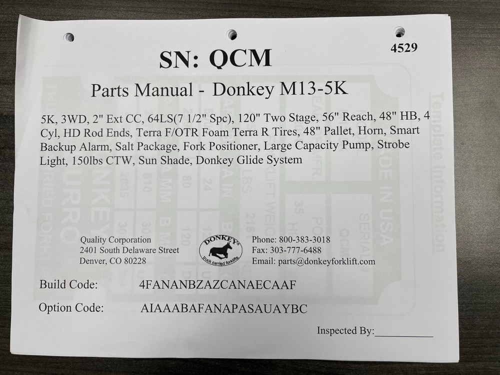 DONKEY PARTS MANUALS FOR ANY MAKE AND MODEL THAT ARE BRAND NEW AND IN A BINDER