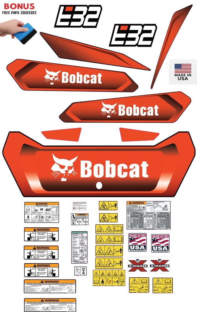 Fits Bobcat E32 Decal Kit MINI EXCAVATOR (NEW VERSION) 3M VINYL / FREE SHIPPING