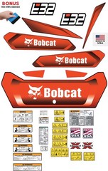 Fits Bobcat E32 Decal Kit MINI EXCAVATOR (NEW VERSION) 3M VINYL / FREE SHIPPING