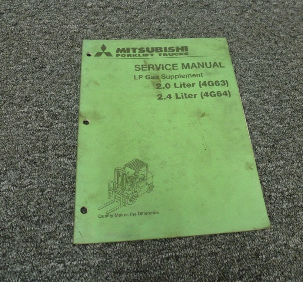 Mitsubishi 4G63 4G64 Engine On FGC20 LP Gas Service Repair Manual Supplement