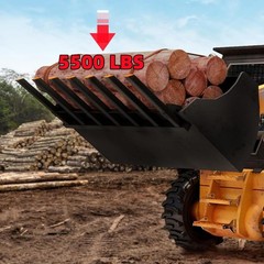 Clamp on Debris Forks 7 Prong 5500 lbs Load Pallet Forks, Fit 68 70 72″ Buckets