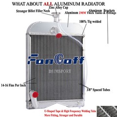 3 Row Aluminum Radiator Fits For Ford 2N 8N 9N Tractors 8N8005 86551430