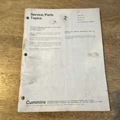 1978 Original Cummins Engine Fuel Pump Calibration Service Parts Booklet