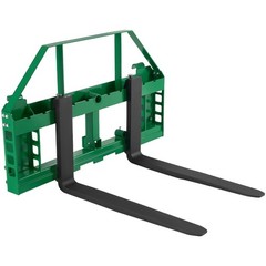Uimoso Pallet Fork Frame Attachment w/36 inch Skid Steer Forks for JD Tractors