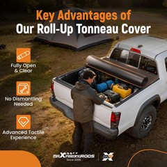 Roll-up Vinyl Truck Bed Tonneau Cover Gladiator JT 2020-2025 5FT Bed LED Lamp