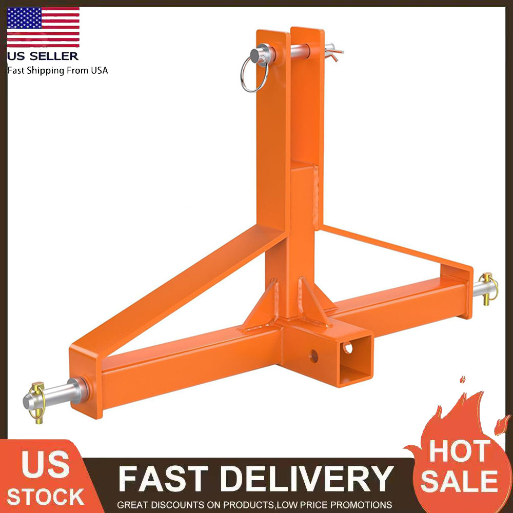 3 Point 2″ Receiver Trailer Hitch Category 1 Tractor Tow Drawbar Adapter Upgrade
