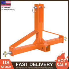3 Point 2″ Receiver Trailer Hitch Category 1 Tractor Tow Drawbar Adapter Upgrade