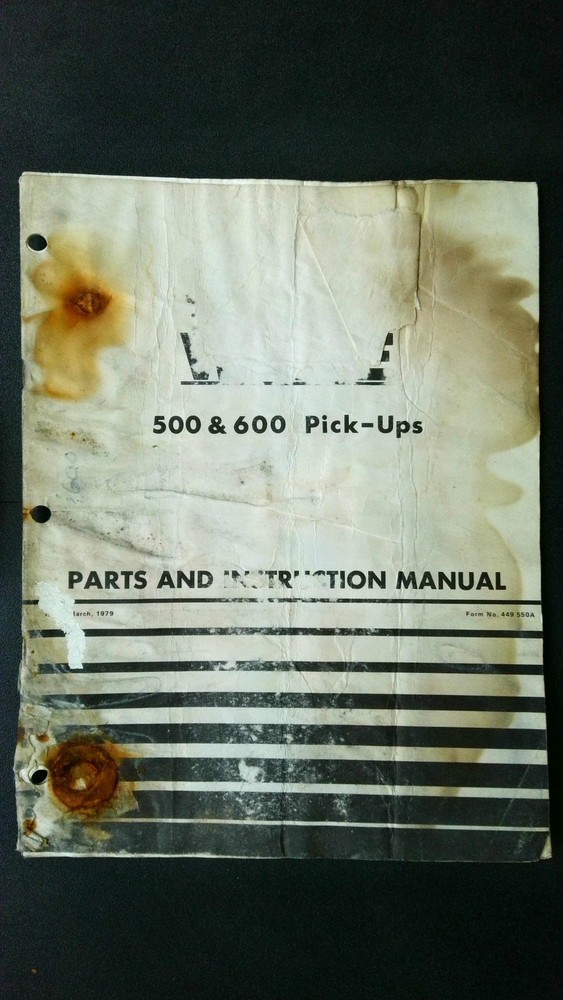 White Farm Equipment 500 & 600 Pick-Ups Parts and Instruction Manual