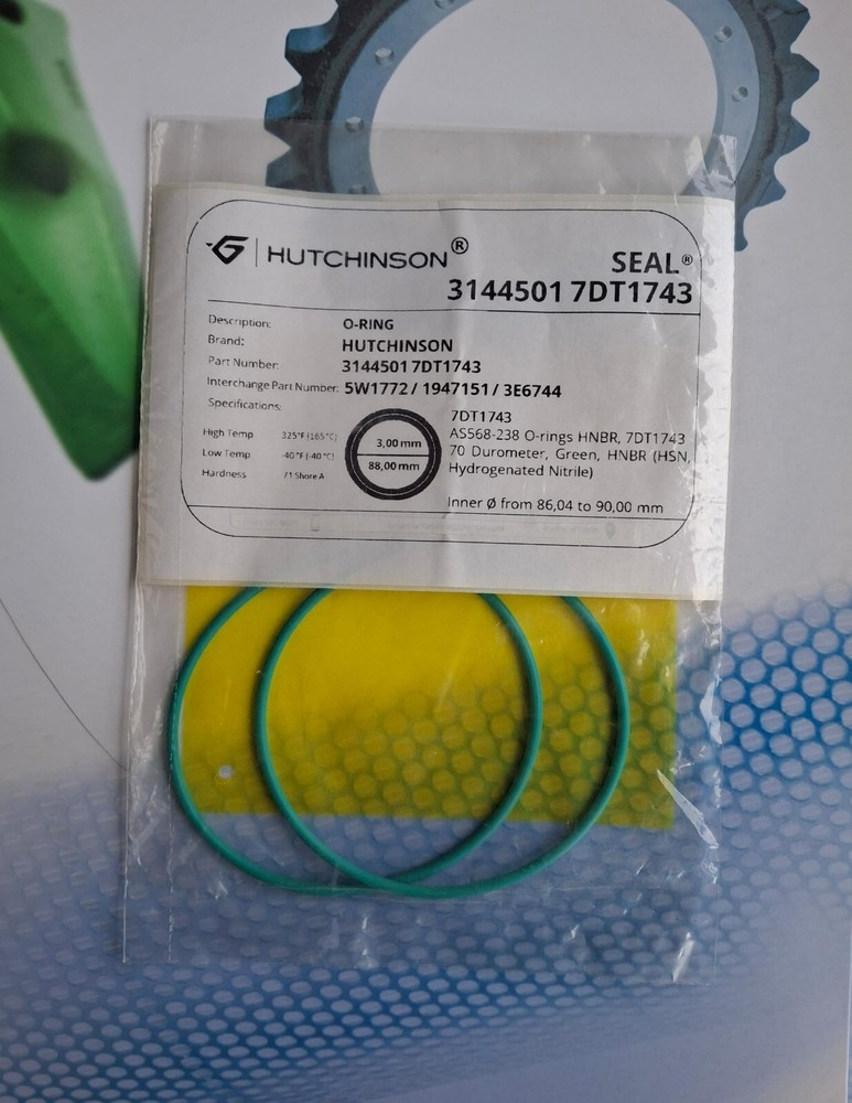 SEAL O-RING HUTCHINSON 3144501 7DT1743 HNBR 88mm 3,00mm 5W1772 (BAG 2Ea)