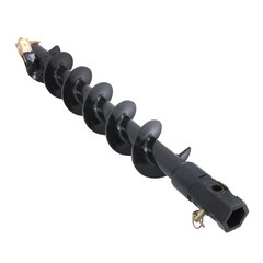 Auger Bit 6″ Diameter 48″ Length 2″ Hex Auger for Bobcat Machines With gloves