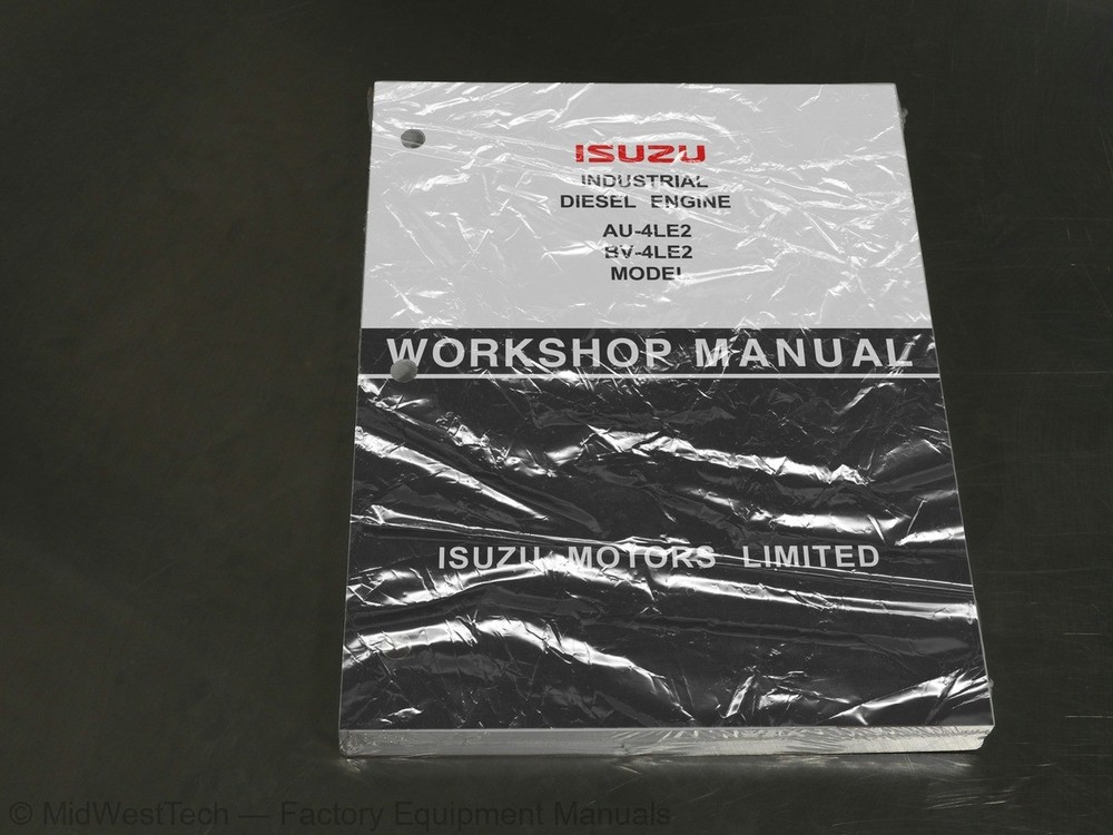 JCB Isuzu AU-4LE2, BV-4LE2 Industrial Diesel Engine Service Manual Repair Book