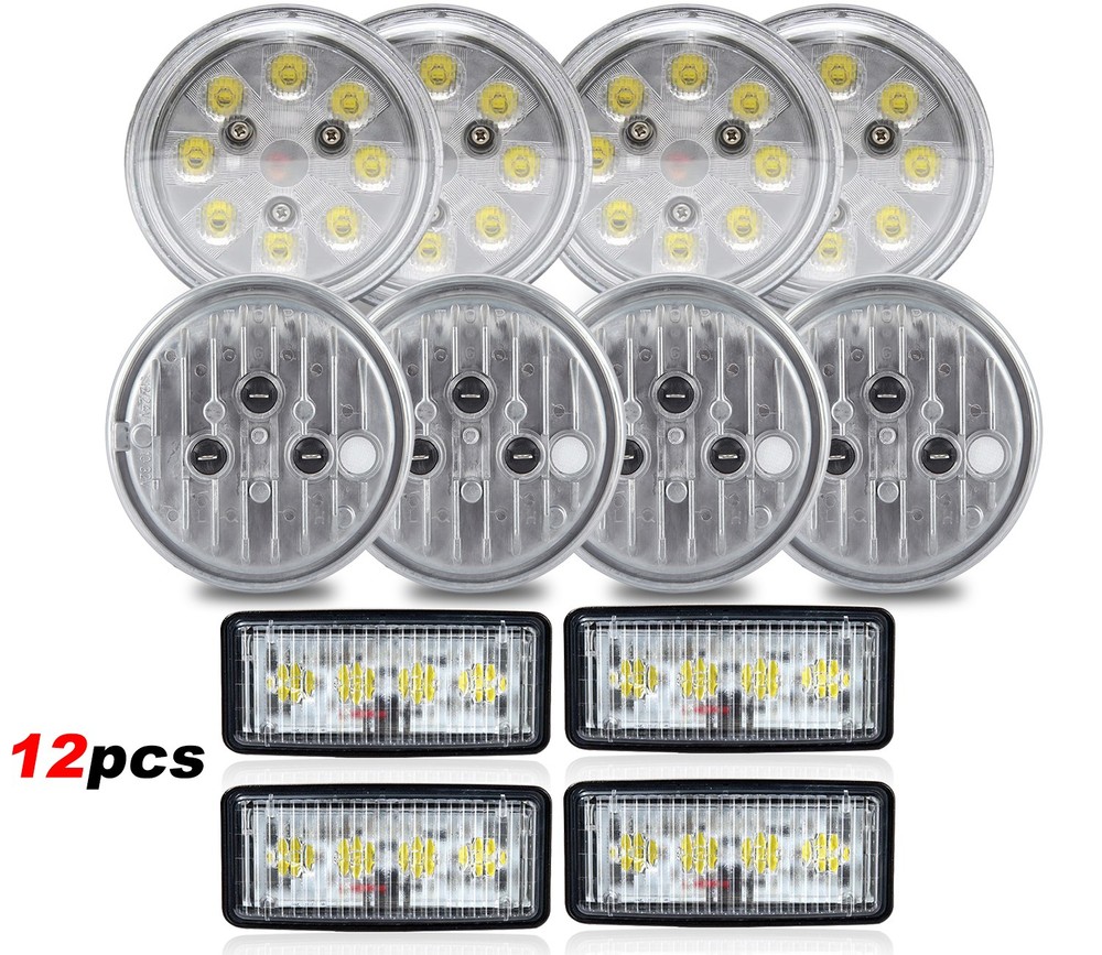 12pcs LED Work lights Kit For Deere 50 Series: 4050 4250 4450 4650 4850