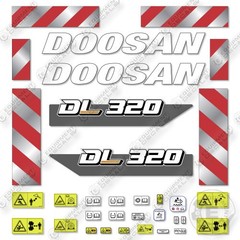 Fits Doosan DL320 7 Decal Kit Wheel Loader- 7 YEAR OUTDOOR 3M VINYL!