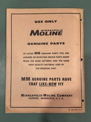 Minneapolis-Moline GVI G6 G-VI Repair Catalog Manual R-2011 MM-2500-4-59