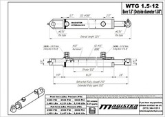 Hydraulic Cylinder Welded Double Acting 1.5″ Bore 12″ Stroke Tang 1.5×12 WTG NEW