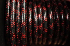 IH Farmall Cub Tractor Black & Red Cloth Covered Copper Core Spark Plug Wire Set
