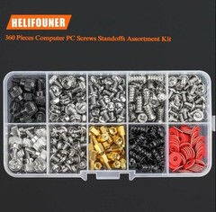 Pc Computer Screws Standoffs Set Kit 360 Pieces Hard Drive Motherboard Case Fan