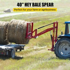 2Pcs Hay Bale Spear 39″ 4500 lbs Capacity Spike Fork for Tractors Loaders