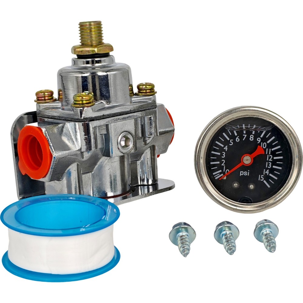 12-804 Low Fuel Pressure Adjustable Regulator Gauge for Holley 1-4 PSI 3/8in NPT