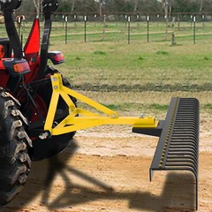 3 Point 60” Landscape Rock Rake for Category 1 Tractor Attachment Gravel Lawn