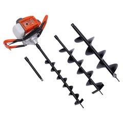 71CC 2 Stroke Post Hole Digger Gas Power Earth Auger Fence Drill w/4″,6″,8″ Bits