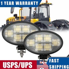 2PC 150W Tractor Oval LED Headlight 12V-24V IP68 LED Work Light for Various JCB