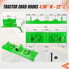 Bolt on Grab Hooks & D Rings & 2″ Receiver For John Deere 1025R Compact Tractor