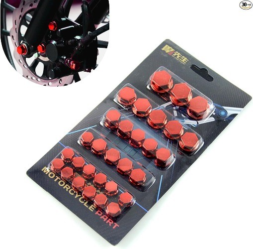 30 PCS Motorcycle Modification Screw Cap Covers, 4 Sizes Waterproof Durable Meta