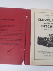 Vintage Parts List For Model 110 Cleveland Ditcher Series 4000 Only 1936