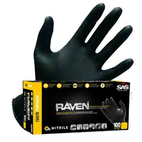 100-1000 SAS Safety RAVEN 66519-66520 6mil Nitrile Glove Powder Free, X-Large