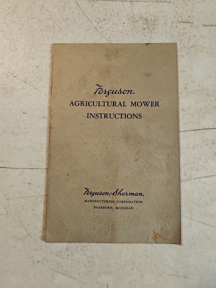 VINTAGE 1942 Ferguson Sherman Agricultural Mower Instructions Manual