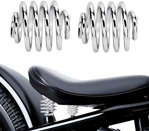 2 inch Barrel Coiled Solo Seat Springs for bobber, chopper Size: Chrome 2 inch