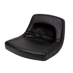 Durable Low-Back Steel Pan Seat Black for Garden Tractors & Utility Seating