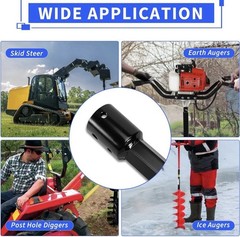 2″ Male Round to 2″ Female Hex Auger Drive Adapter for Post Hole Digger 11.1″