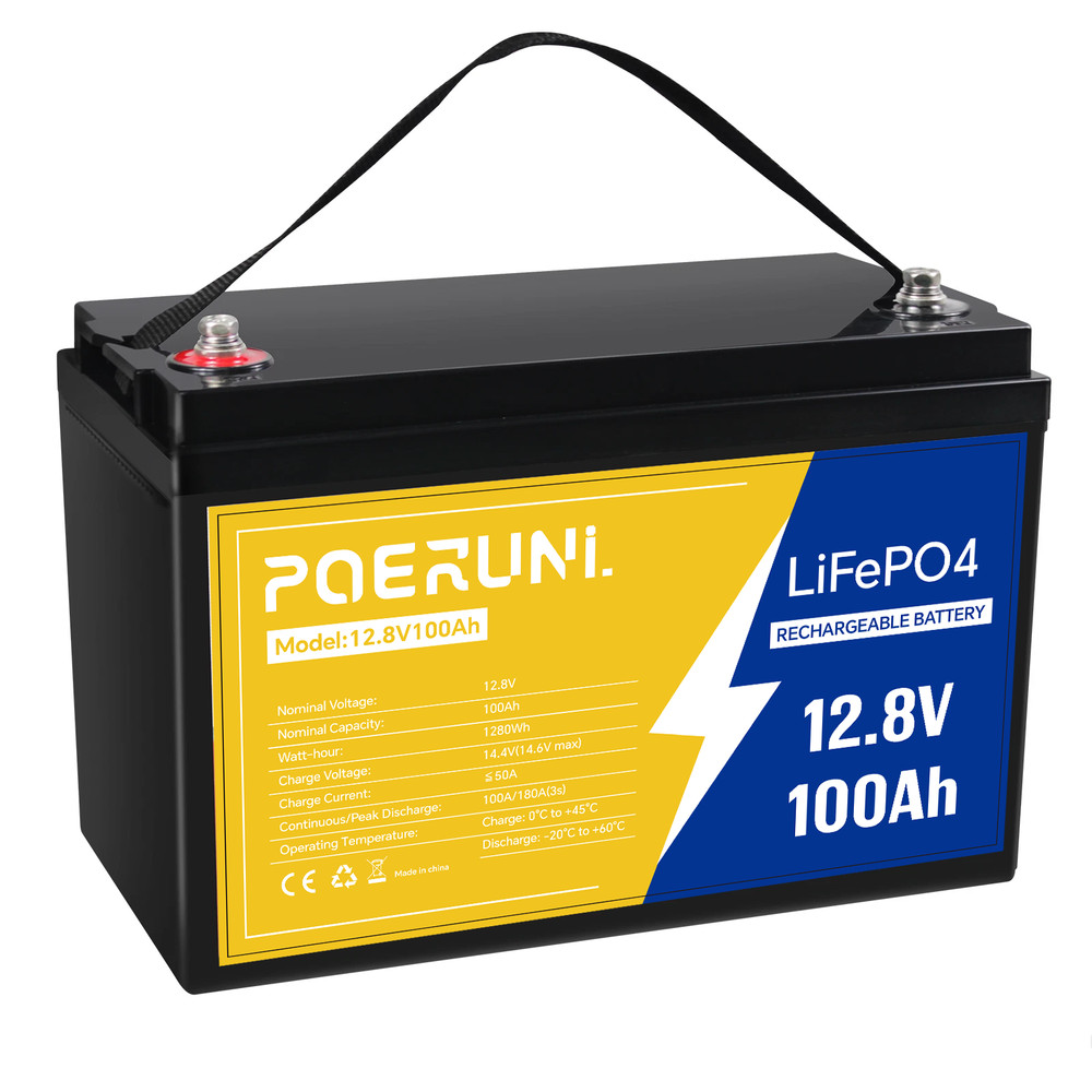 12V 100Ah LiFePO4 Lithium Battery BMS for Boat ATV Off-Grid Power deep Cycle NEW