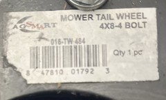 1 TAILWHEEL FOR ROTARY CUTTER TIRE, 4″ X 8″X15″ BUSH HOG WHEEL MOWER TRAIL WHEEL