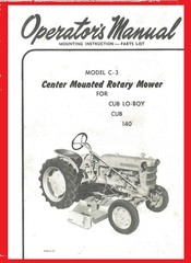 Operator’s Manual for International Danco Model C-3 Center Mounted Rotary Mower