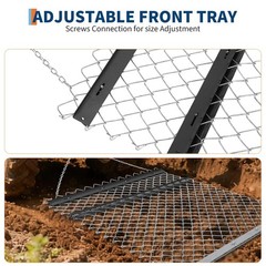 4 x 5ft ATV Drag Harrow Lawn Rake Chain Harrow Field Drag for Landscape Leveling