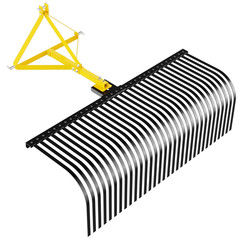 3 Point 60” Rotating Landscape Rock Rake for Category 1 Tractor Attachment Back