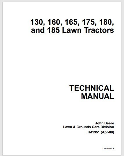 1988 John Deere 130, 160, 165, 175, 180 and 185 Lawn Tractor Service Manual 292