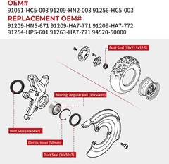 Front Wheel Bearings Seals for Honda FourTrax 300 Rancher 350 400 420 Only for 4