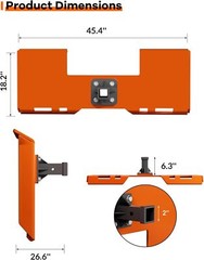 3/8″ Universal Skid Steer Mount Plate with 2″ Removable Trailer Hitch Receiver