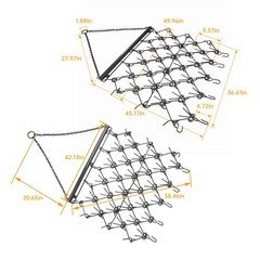 Drag Harrow 4 x 4 FT 3/8″ Tines For ATV UTV Lawn Tractors Leveling Landscapes