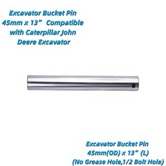 Excavator Bucket Pin 45mmx13” For Caterpillar John Deere Excavator(1/2 Bolt Hole
