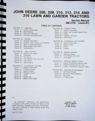 John Deere 200 208 210 212 216 216 Lawn Tractor Service Repair Manual sm2105