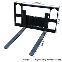 Mini Skid Steer Equuipment 500lbs 35.5″ Pallet Fork Tool Industrial Handling