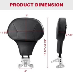 2009-2025 Adjustable Driver Rider Backrest compatible with Harley Davidson To…