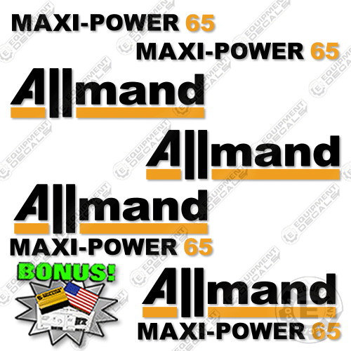 Fits Allmand Maxi-Power 65 Decal Kit Generator – 7 YEAR OUTDOOR 3M VINYL!